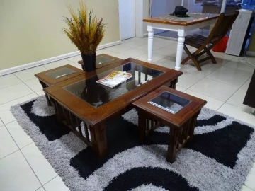 Mahogany glass centre coffee table